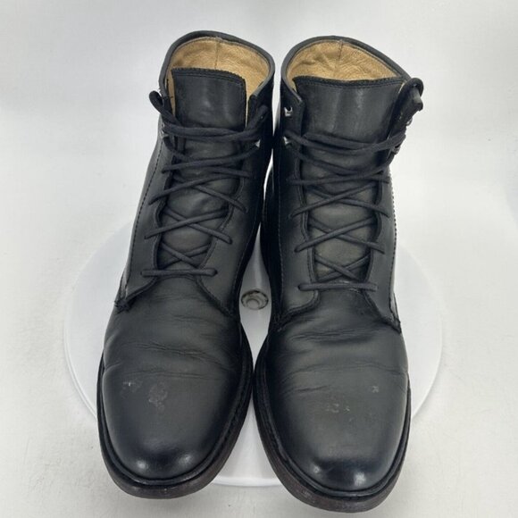 Frye James Men Size 9D Black Leather Lace Up Plain Toe Ankle Boot - Picture 5 of 6